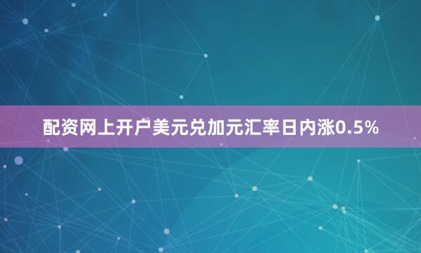 配资网上开户美元兑加元汇率日内涨0.5%